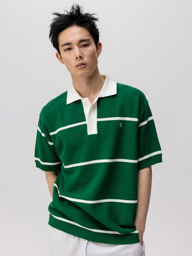 SS ] Pin Stripe Pique Knit Men (Dark Green - CLOVE - Modalova