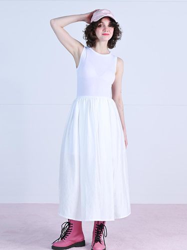 Tulle Sleeveless Maxi Dress White WBBSOP016WH - WOVEMENT - Modalova