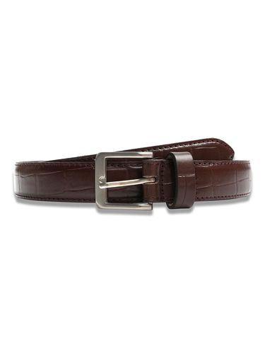 Square Hard Leather Belt in Brown - doffsept - Modalova