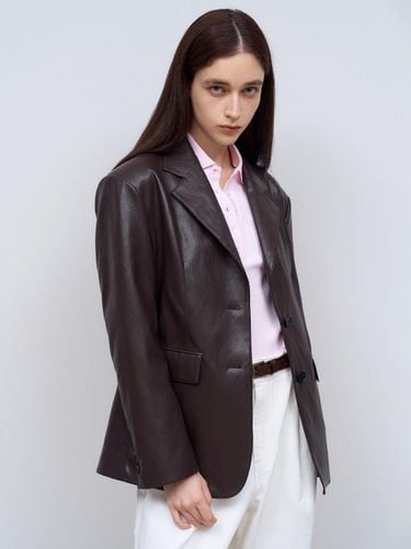 Vegan Leather Classic Single Blazer in - doffsept - Modalova