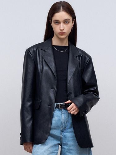 Vegan Leather Classic Single Blazer in - doffsept - Modalova