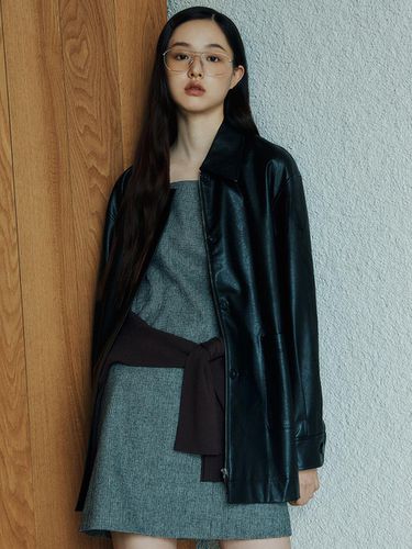 Leather oversized-fit trench coat_AWWBYO31020 - SISTINA - Modalova