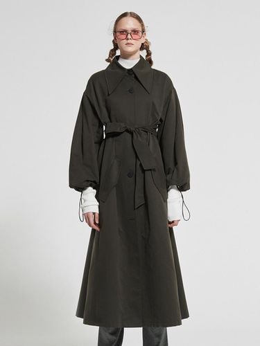 Variety Maxi Long Trench Coat Khaki WBAFCT006KK - WOVEMENT - Modalova