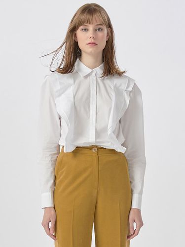 Ruffle Detail Shirt White WBBFTP020WH - WOVEMENT - Modalova