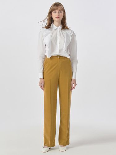 Silky Texture Olive Pants Khaki Beige WBBFPA026KK - WOVEMENT - Modalova