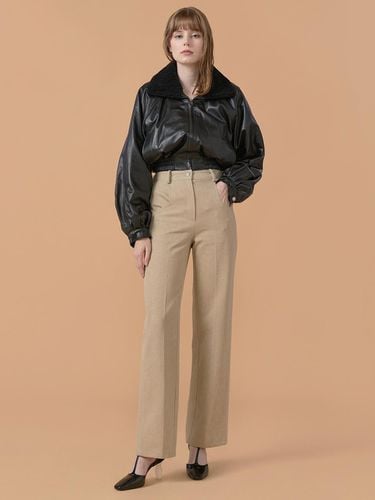 Cotton Twill Straight Pants Sand WBBFPA022BE - WOVEMENT - Modalova