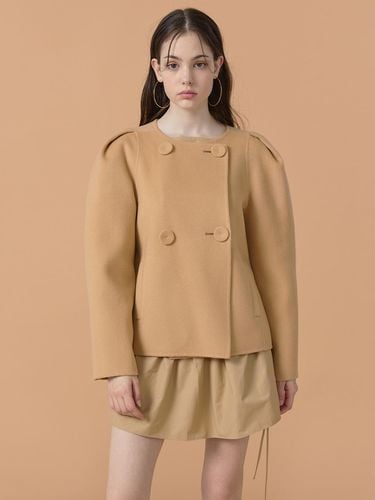 Hand Made Puff Sleeves Jacket Camel WBBFCT011BE - WOVEMENT - Modalova