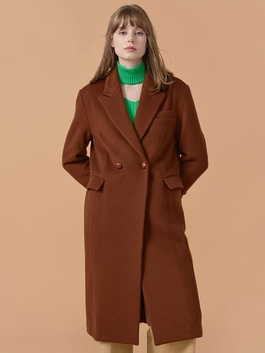 Heart Lapel Classic Coat Red Brown WBBFCT010BR - WOVEMENT - Modalova