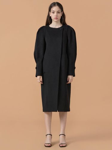 One Button Puff Sleeves Coat Black WBBFCT009BK - WOVEMENT - Modalova