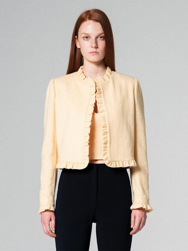 Frill trimming knit jacket LIGHTYELLOW WBCFJK004LY - WOVEMENT - Modalova