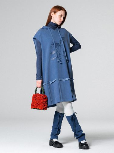 Boxy long sweat dress BLUE WBCFOP001BL - WOVEMENT - Modalova