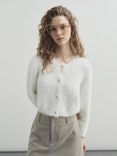 Color] Furry soft wool Cropped Cardigan - MONGDOL - Modalova