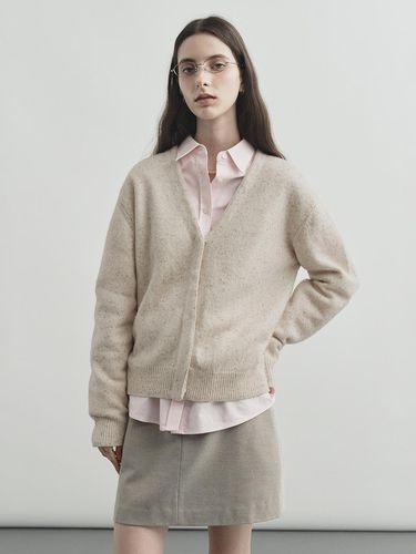 Wool V-neck snap cardigan - MONGDOL - Modalova