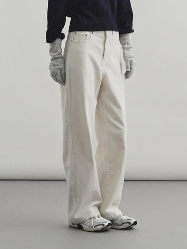 Basic corduroy straight pants white - MONGDOL - Modalova