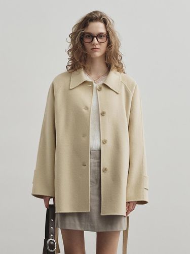 Cashmere wool handmade half coat Buttery Yellow MD - MONGDOL - Modalova