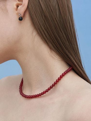 Red Jade Necklace (6mm) - cotoit - Modalova