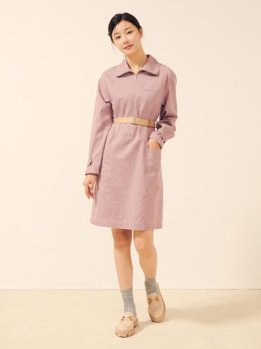 High-neck collar H-line denim dress GP8A0OPR11 - JJ JIGOTT - Modalova