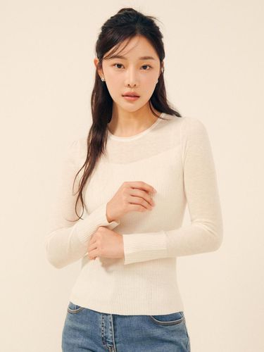 Wool see-through contrast pullover knitwear GP9A1P - JJ JIGOTT - Modalova