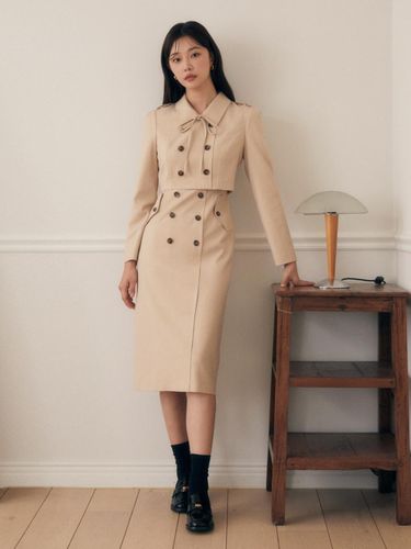 Tie Trench H-line dress GPAP0OP131 - JJ JIGOTT - Modalova