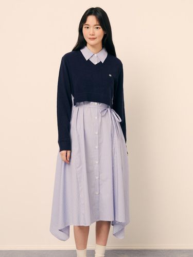 Embroidered knit-layer shirt dress GPAP0OP121 - JJ JIGOTT - Modalova