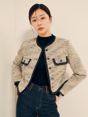 Tweed contrast point cropped jacket GPAP0JK171 - JJ JIGOTT - Modalova