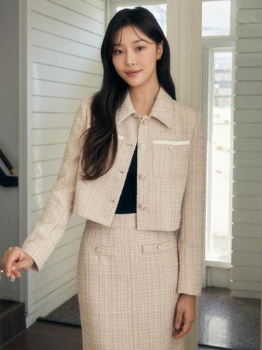 Tweed tie-decorated cropped jacket GPAP0JK101 - JJ JIGOTT - Modalova