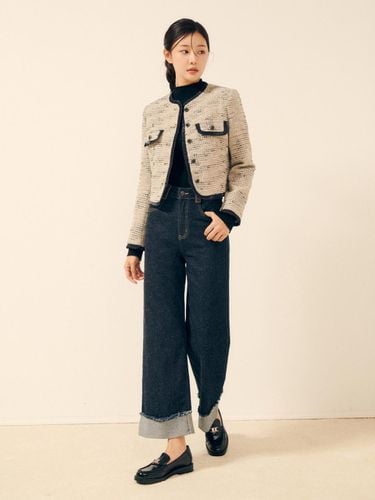 Color contrast turn-up denim pants GPAP8SL101 - JJ JIGOTT - Modalova