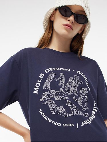 TIGER CIRCLE DRAWING T-SHIRT (NAVY) - MATCHGLOBE - Modalova