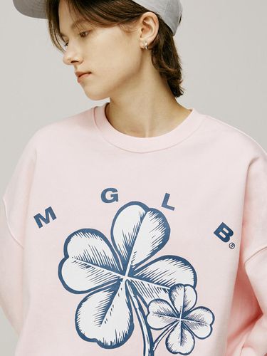 TWO TONE CLOVER SWEATSHIRT (PINK) - MATCHGLOBE - Modalova