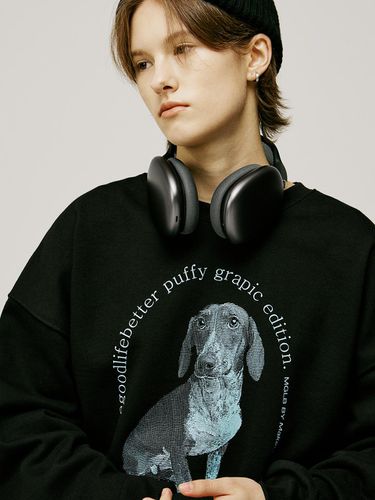 DOG CIRCLE SWEATSHIRT (BLACK) - MATCHGLOBE - Modalova