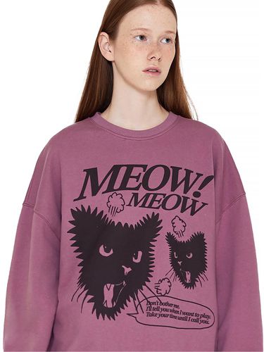 MEOW CAT SWEATSHIRT (DARK SEA PINK) - MATCHGLOBE - Modalova