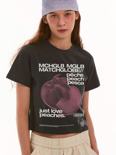 FRUIT CROPPED T-SHIRT (DARK GREY) - MATCHGLOBE - Modalova