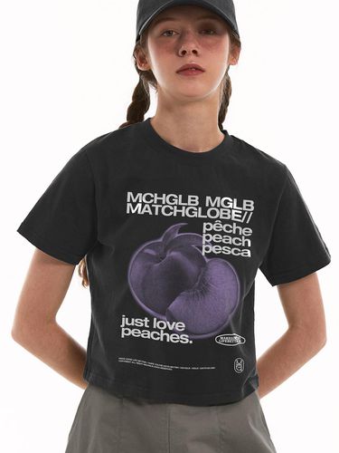 FRUIT CROPPED T-SHIRT (BLACK) - MATCHGLOBE - Modalova