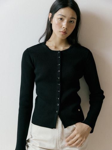 Rib knit cardigan 205 (black) - VERBE - Modalova