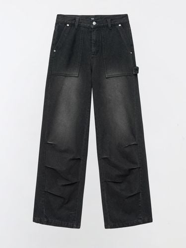 CARPENTER DENIM WIDE PANTS - BLACK - YUSE - Modalova