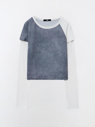 SHORT SLEEVE LAYERED FULL PRINTED T - SHIRT - YUSE - Modalova