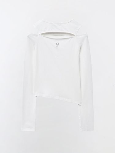 CUT OUT UNBALANCE SLIM LONG SLEEVE T - SHIRT - YUSE - Modalova