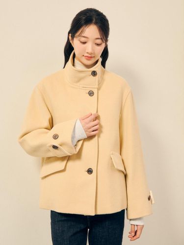 Loose fit wool high-neck half-length coat - JJ JIGOTT - Modalova