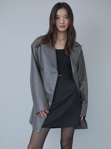 Double leather trench - THE ANY - Modalova