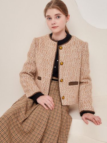 Leather contrast wool tweed jacket GNBP0JKT21 - JJ JIGOTT - Modalova