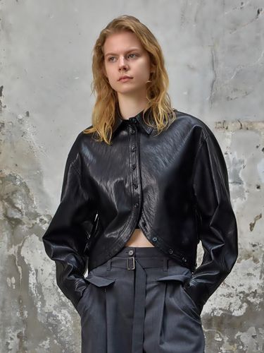 HENRYK LEATHER SHIRT, BLACK - PUBLICKA X - Modalova