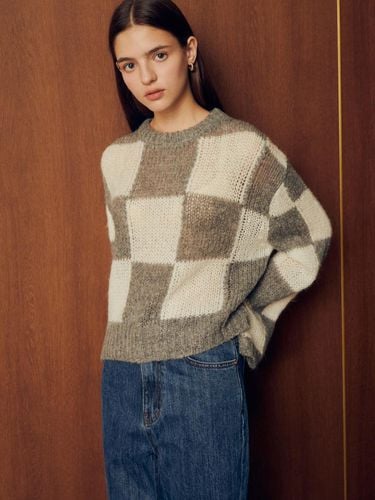 Loose fit checkerboard pullover knitwear GNCP1POJ7 - JJ JIGOTT - Modalova