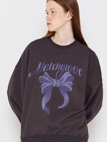 BIG RIBBON SWEATSHIRT (DARK GREY) - MATCHGLOBE - Modalova