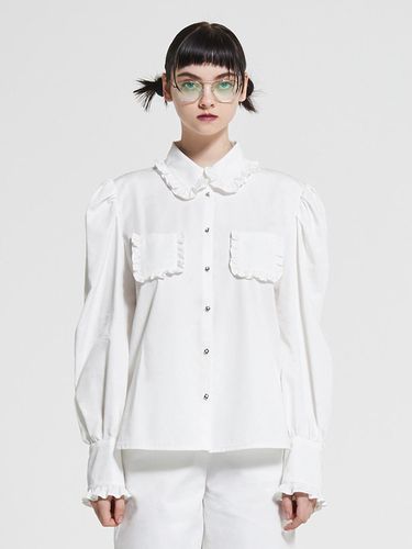 Pearl Button Up Cotton Blouse White WBAFTP004WH - WOVEMENT - Modalova