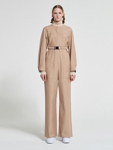 High Rise Cotton Jumpsuit Beige WBAFJS002BE - WOVEMENT - Modalova