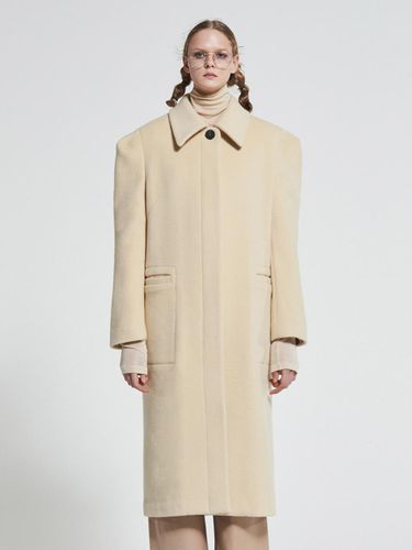 Wide Shoulder Wool Coat Beige WBAFCT003BE - WOVEMENT - Modalova