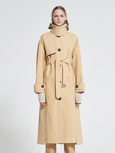 Slit Trench Coat Beige WBAFCT002BE - WOVEMENT - Modalova