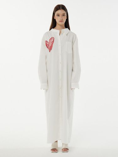 Scribble Heart Long Shirts Dress - MMAM - Modalova