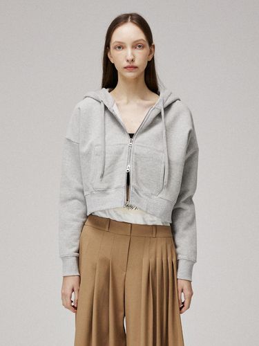 Signature logo crop hooded zip - up - MMAM - Modalova