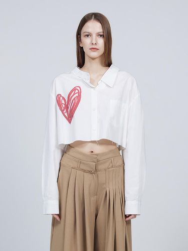 Scribble heart cropped shirt - MMAM - Modalova